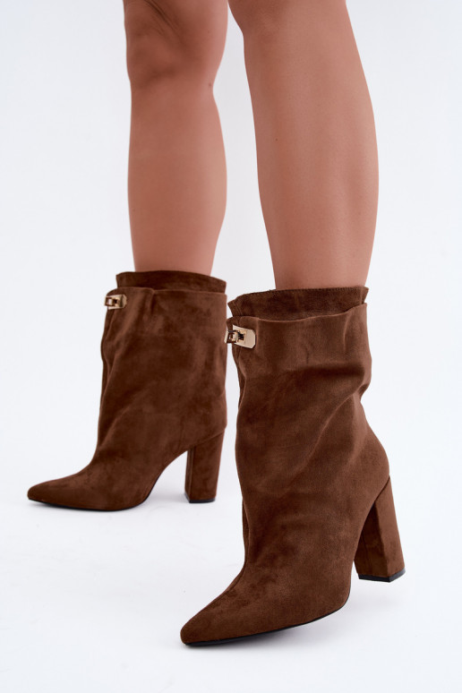Fiametta botins quentes slip-on na cor castanha
