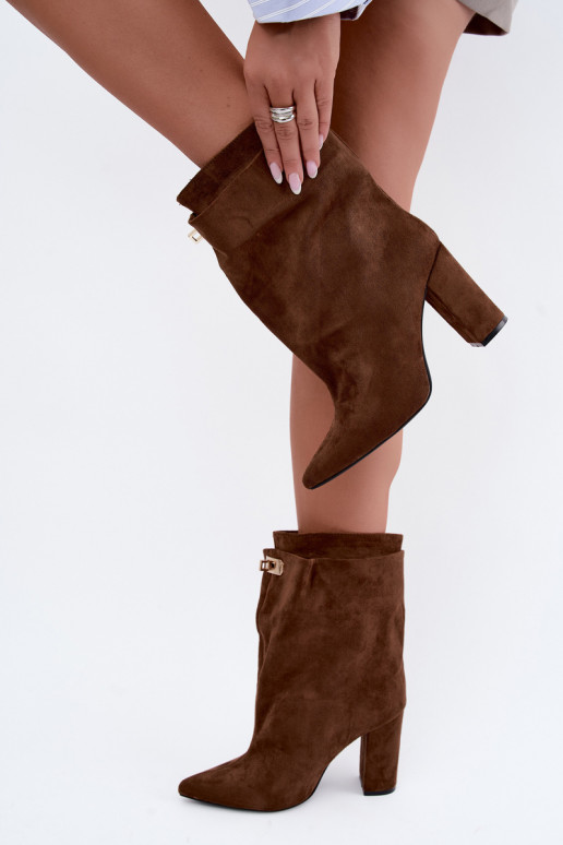 Fiametta botins quentes slip-on na cor castanha