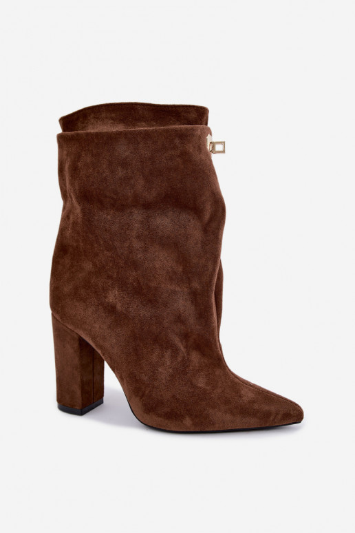 Fiametta botins quentes slip-on na cor castanha