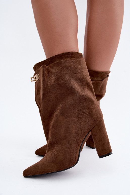 Fiametta botins quentes slip-on na cor castanha