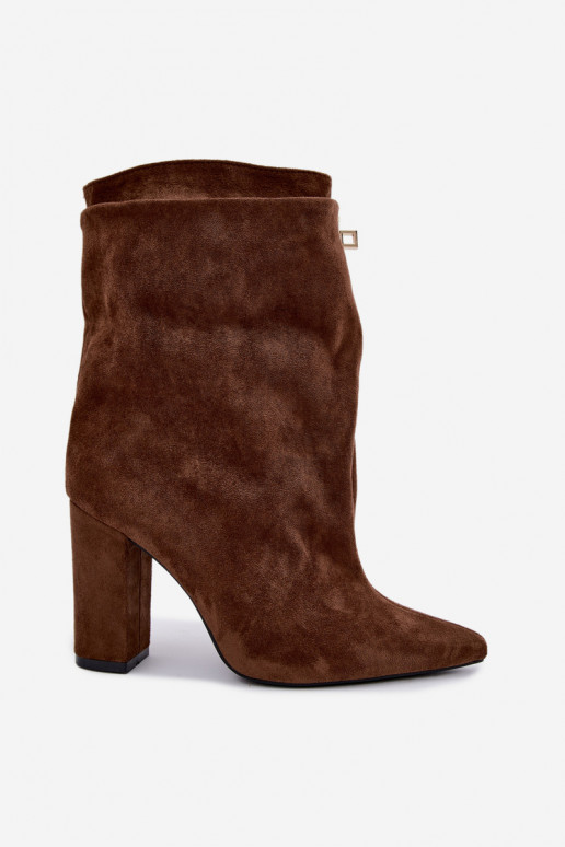 Fiametta botins quentes slip-on na cor castanha