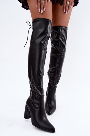 Jessamine botas longas acima do joelho na cor preta 2