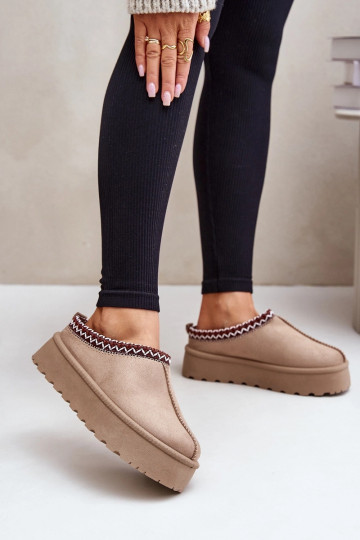 Baixo Botas de neve FemininoHaftem com uma plataforma bege Habilitadorirya