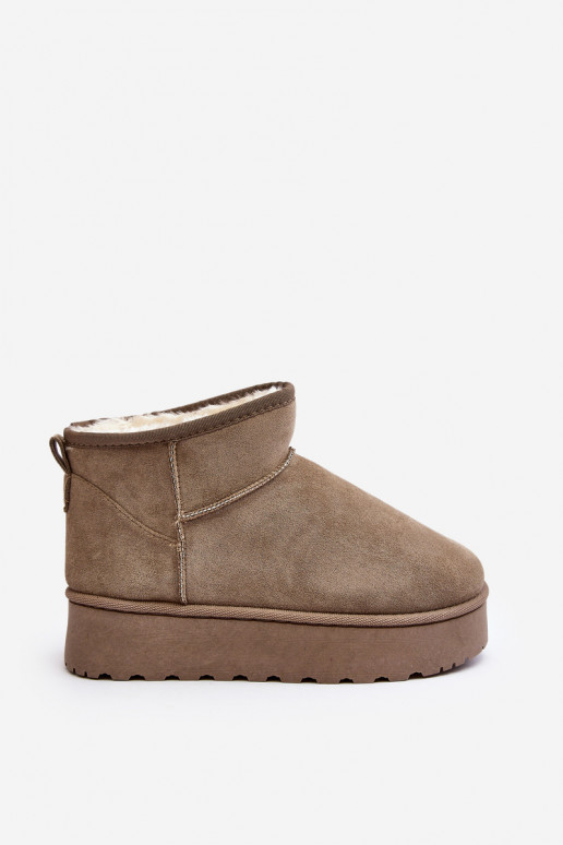 Botas de neve verdes femininas em plataforma com isolamento e pelo dentro Xamella