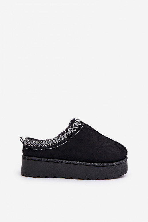 Botas de neve pretas femininas em plataforma com isolamento e pelo dentro Remenia