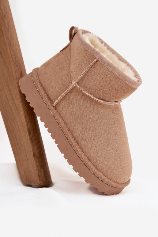 Botas de neve bege para crianças com isolamento e pelo dentro Mireya