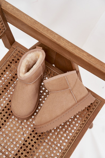 Botas de neve bege para crianças com isolamento e pelo dentro Mireya 2
