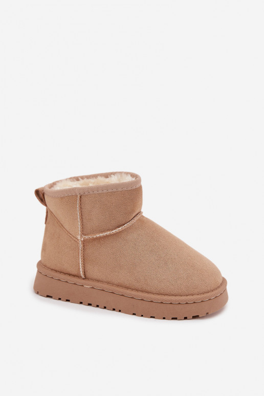 Botas de neve bege para crianças com isolamento e pelo dentro Mireya