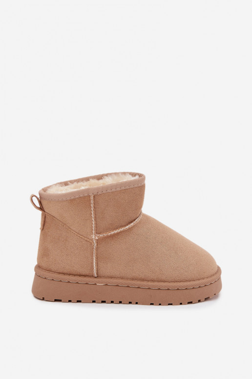 Botas de neve bege para crianças com isolamento e pelo dentro Mireya