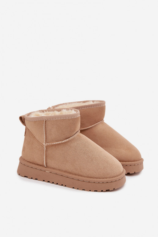 Botas de neve bege para crianças com isolamento e pelo dentro Mireya