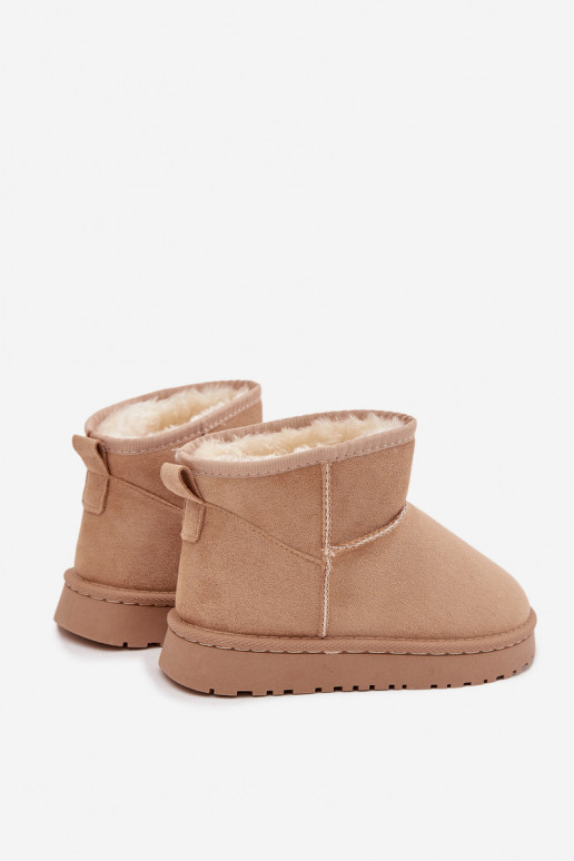 Botas de neve bege para crianças com isolamento e pelo dentro Mireya