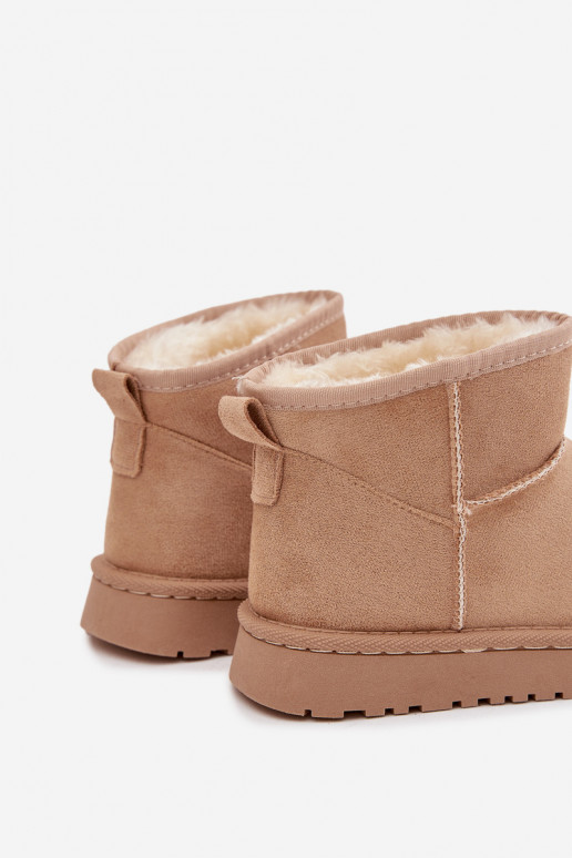 Botas de neve bege para crianças com isolamento e pelo dentro Mireya