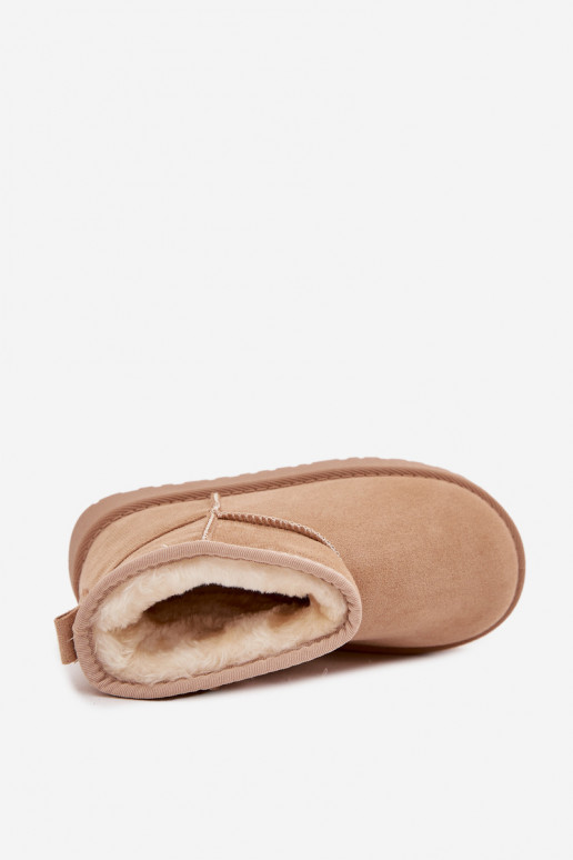 Botas de neve bege para crianças com isolamento e pelo dentro Mireya