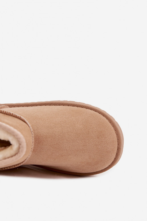 Botas de neve bege para crianças com isolamento e pelo dentro Mireya