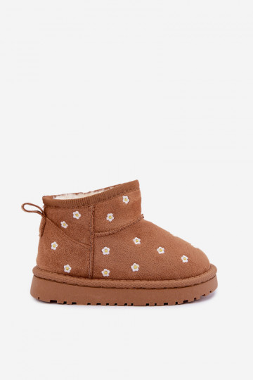 Botas de neve infantis com motivos florais, cor marrom, Gracina 2