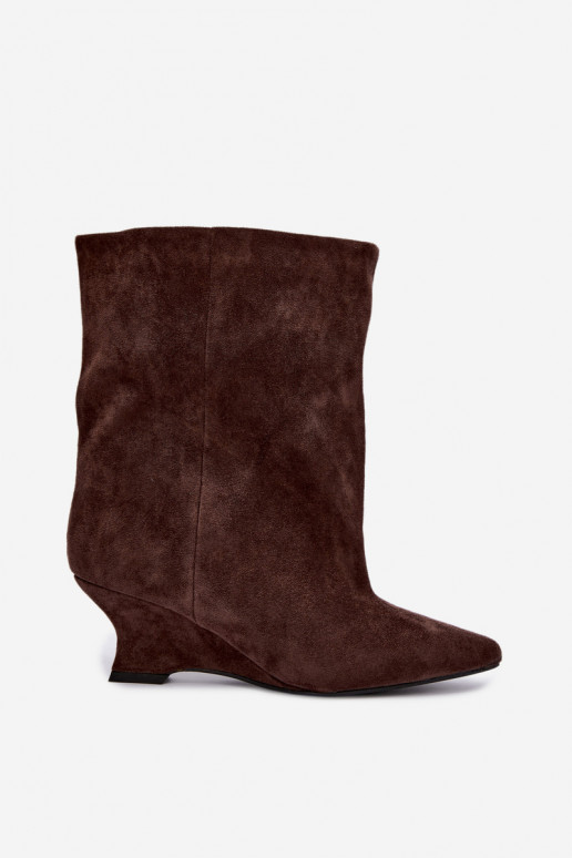 Botins slip-on com plataforma na cor chocolate Coralise
