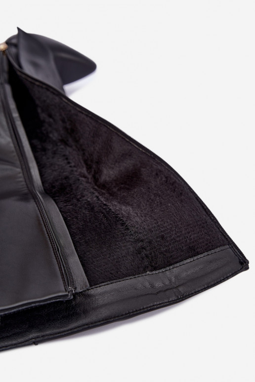 Botas altas isoladas Olympe com fivelas douradas em preto