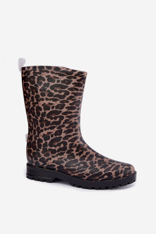 Botas de borracha masculinas Solavelle com estampa de leopardo