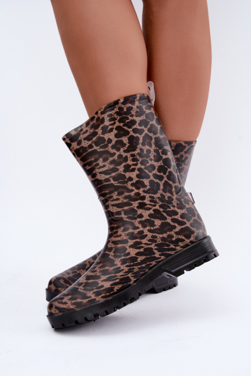 Botas de borracha masculinas Solavelle com estampa de leopardo