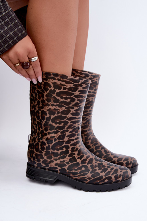 Botas de borracha masculinas Solavelle com estampa de leopardo