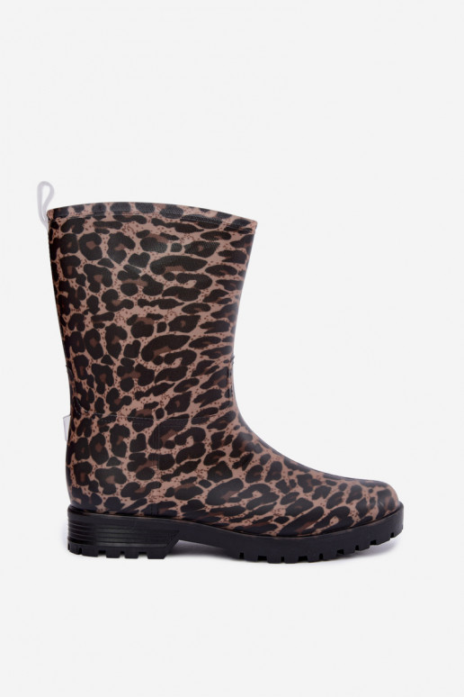 Botas de borracha masculinas Solavelle com estampa de leopardo
