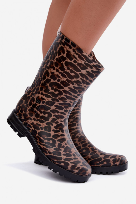 Botas de borracha masculinas Solavelle com estampa de leopardo