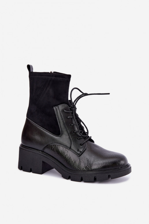 Botins isolados femininos com salto pretos Aurelis