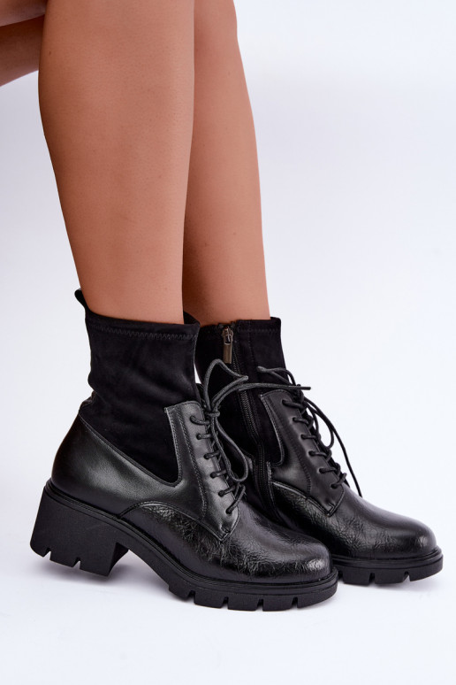 Botins isolados femininos com salto pretos Aurelis