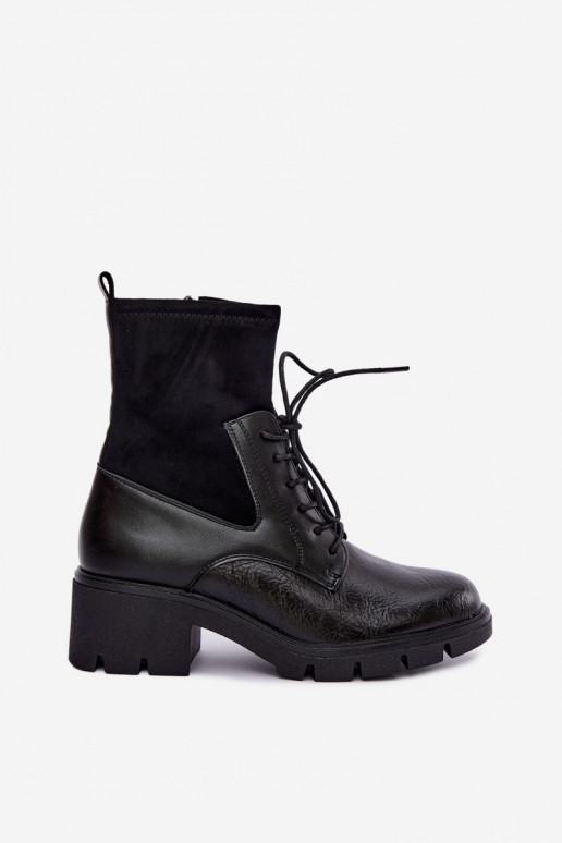 Botins isolados femininos com salto pretos Aurelis