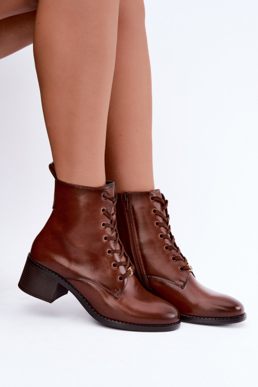 Botins isolados com atacadores Klocke castanhos Florisse