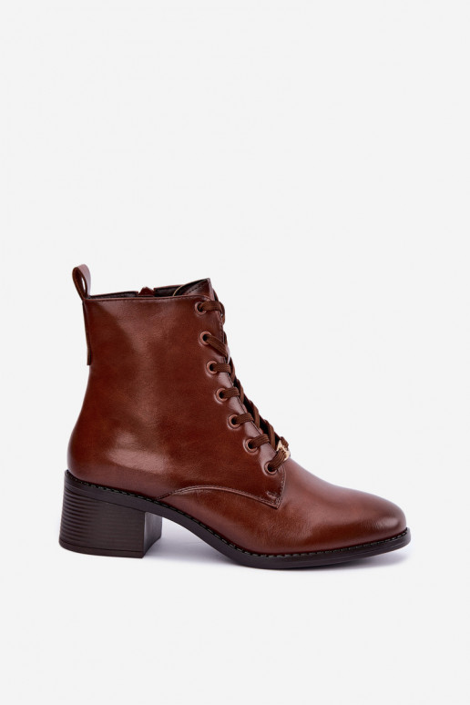 Botins isolados com atacadores Klocke castanhos Florisse