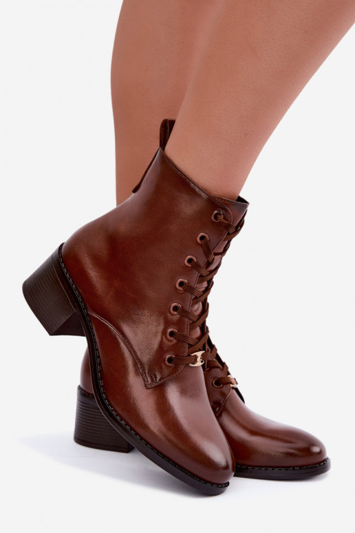 Botins isolados com atacadores Klocke castanhos Florisse