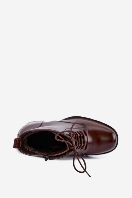 Botins isolados com salto castanho escuro Isalys