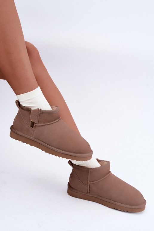 Botas de neve em camurça sintética com fecho éclair cor de areia Vinceza 97971