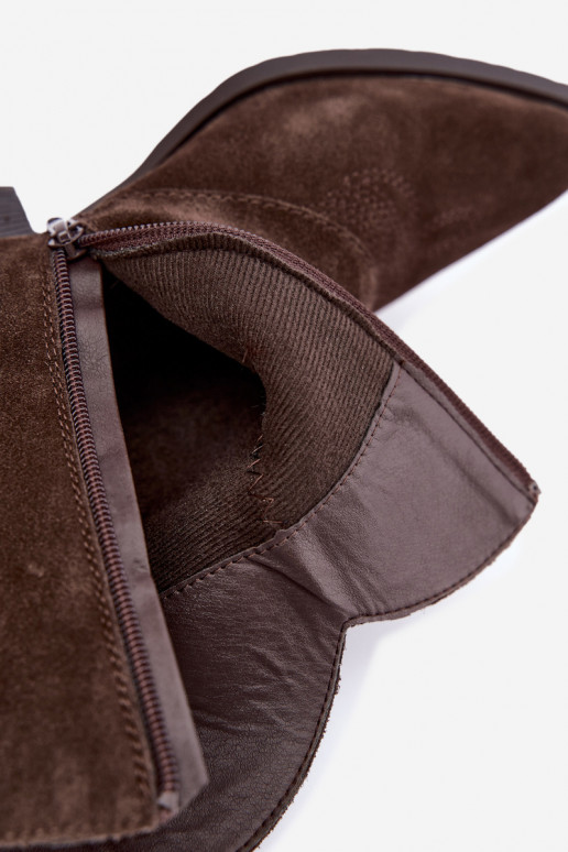 botins forrados com salto Vinceza 31715 na cor chocolate