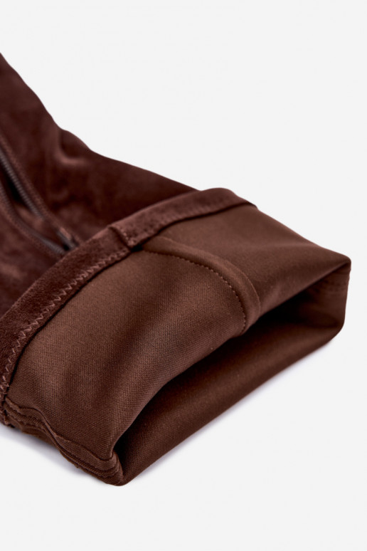 botas longas femininas com plataforma na cor chocolate Nesalie