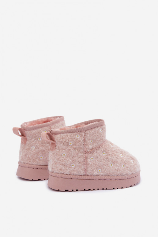 Botas de neve infantis na cor rosa com motivos florais Lunabelle