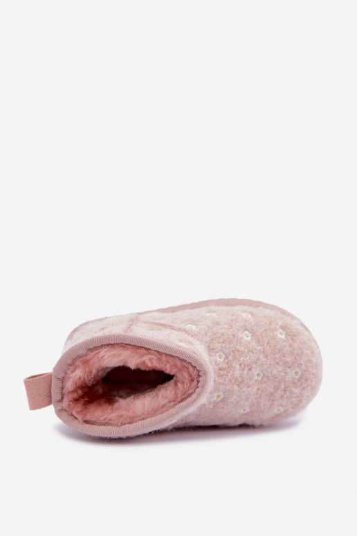 Botas de neve infantis na cor rosa com motivos florais Lunabelle