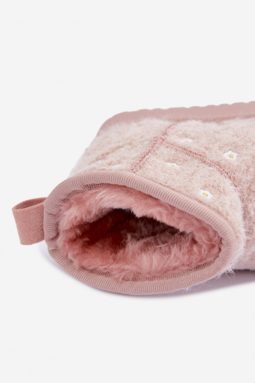 Botas de neve infantis na cor rosa com motivos florais Lunabelle