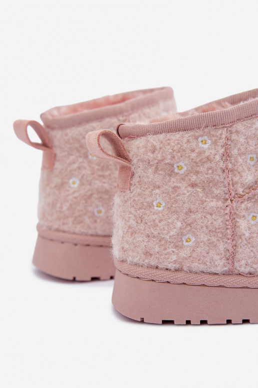 Botas de neve infantis na cor rosa com motivos florais Lunabelle