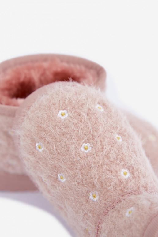 Botas de neve infantis na cor rosa com motivos florais Lunabelle