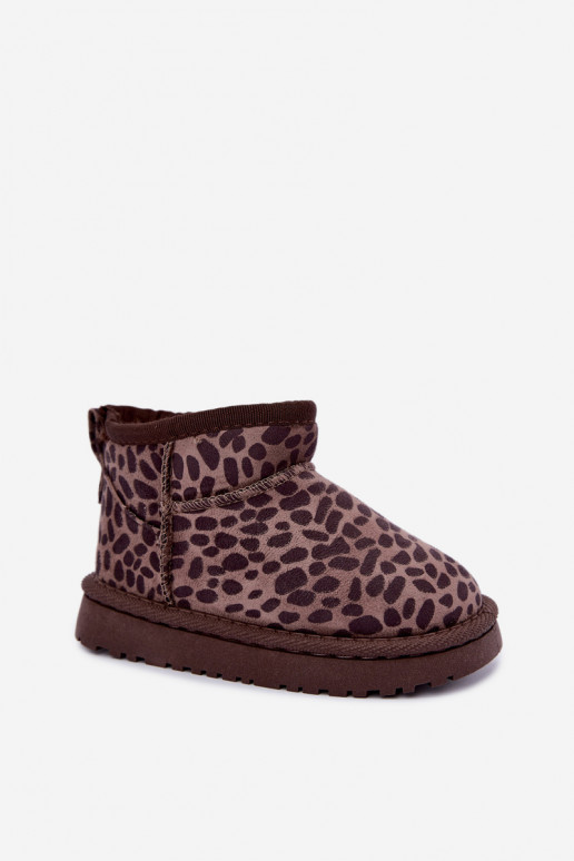 Botas de neve infantis com estampa de leopardo Snoelle