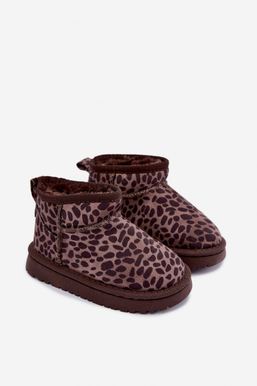 Botas de neve infantis com estampa de leopardo Snoelle