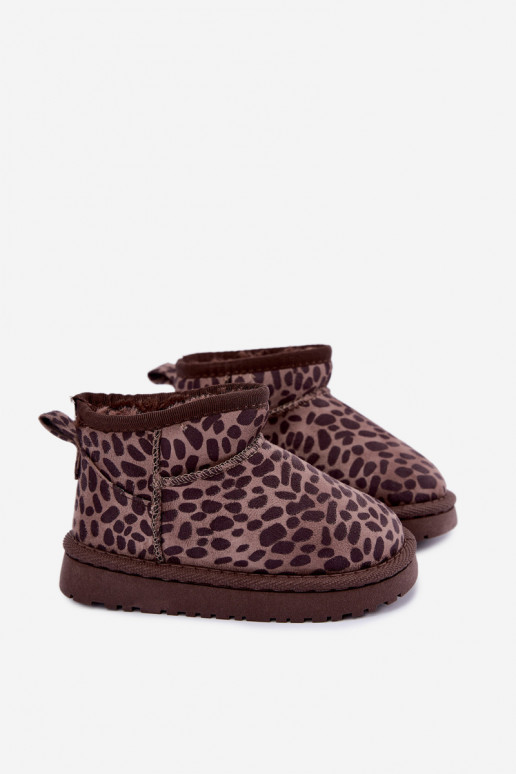 Botas de neve infantis com estampa de leopardo Snoelle