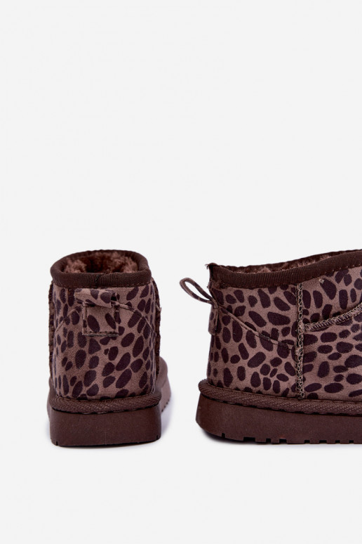 Botas de neve infantis com estampa de leopardo Snoelle