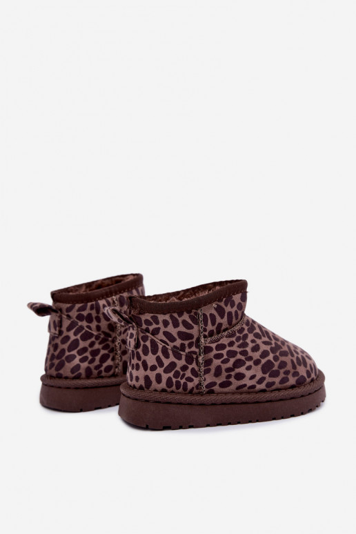 Botas de neve infantis com estampa de leopardo Snoelle