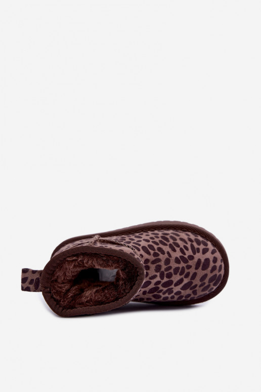 Botas de neve infantis com estampa de leopardo Snoelle