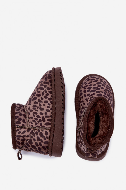 Botas de neve infantis com estampa de leopardo Snoelle