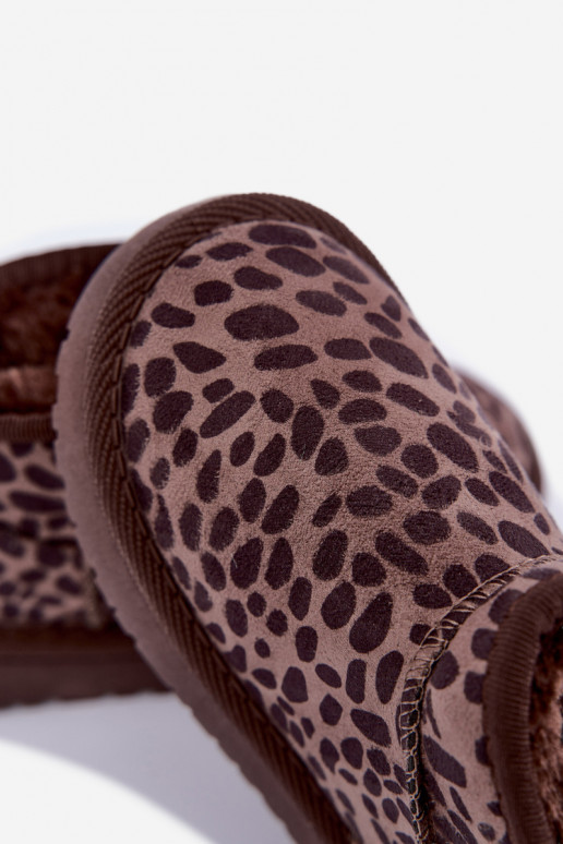 Botas de neve infantis com estampa de leopardo Snoelle