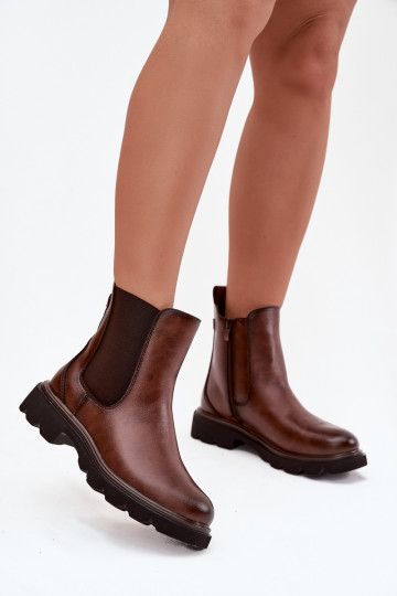 Botins isolados para mulheres na cor marrom Rivelia 2